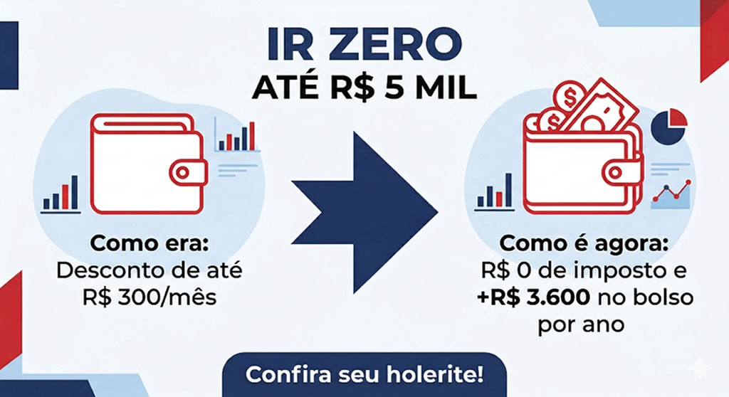 Mais Dinheiro no Bolso. Entenda a Isenção do IR até Cinco Mil Reais em 2026 Mais Dinheiro no Bolso. Entenda a Isenção do IR até Cinco Mil Reais em 2026