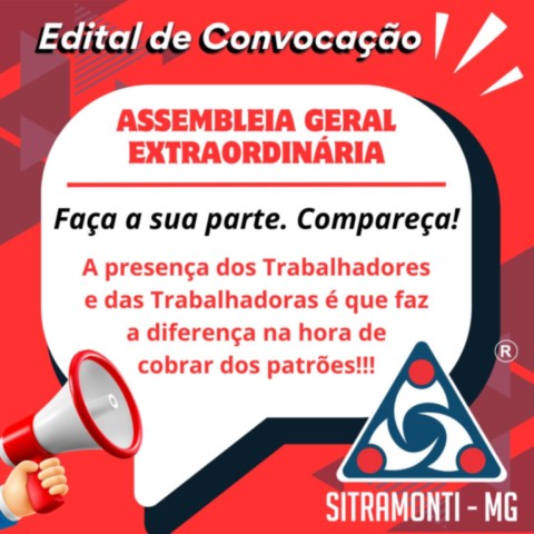 Edital de Convocação SITRAMONTI-MG AGE Junho 2026