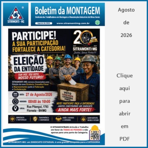Boletim da Montagem - SITRAMONTI-MG enaltece participação de Carlos Calazans em negociações na REGAP/Betim