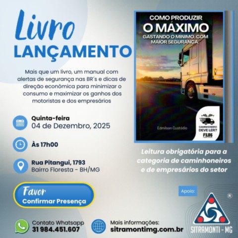 Edmilson Custódio divulga livro com apoio do SITRAMONTI-MG